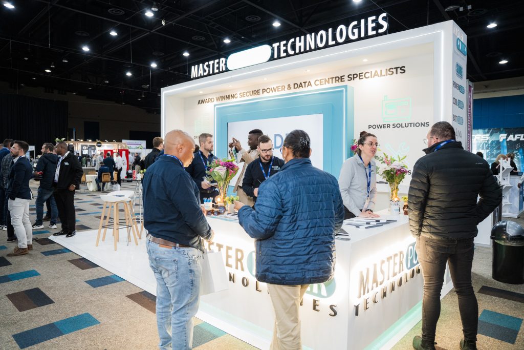 People connecting at MPT's event stand